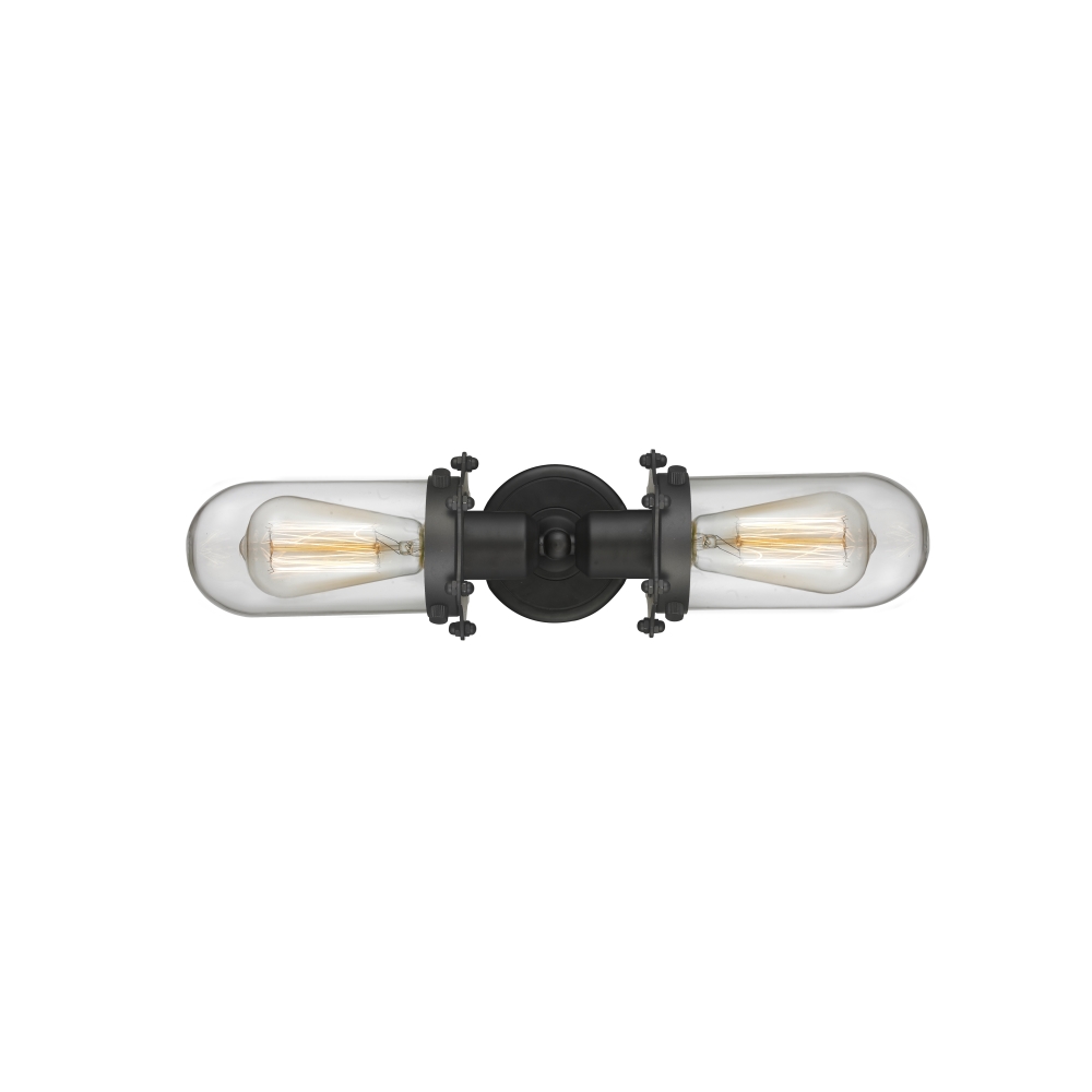 Innovations 900-2W-OB-CE231-OB-CL-LED Centri 2 Light Bath Vanity Light part of the Austere Collection in Oil Rubbed Bronze