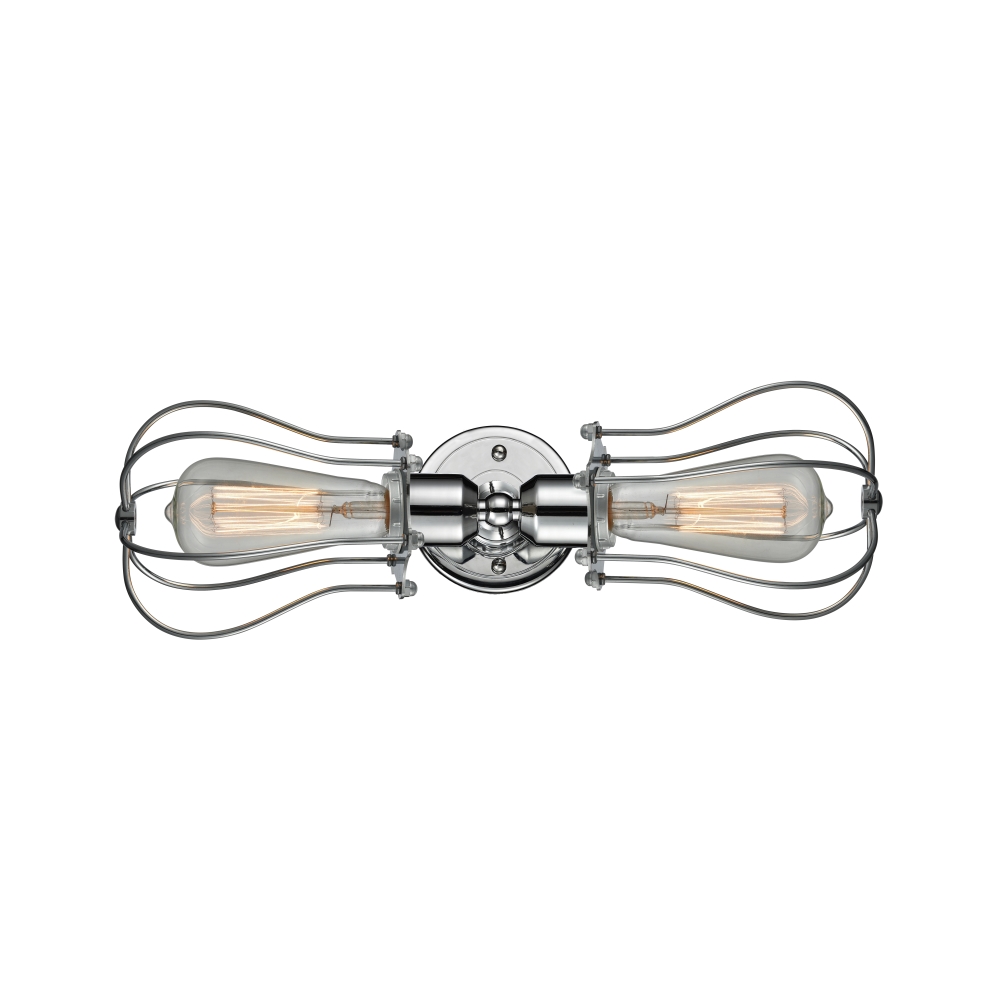 Innovations 900-2W-PC-CE513-PC-LED Muselet 2 Light Bath Vanity Light part of the Austere Collection in Polished Chrome
