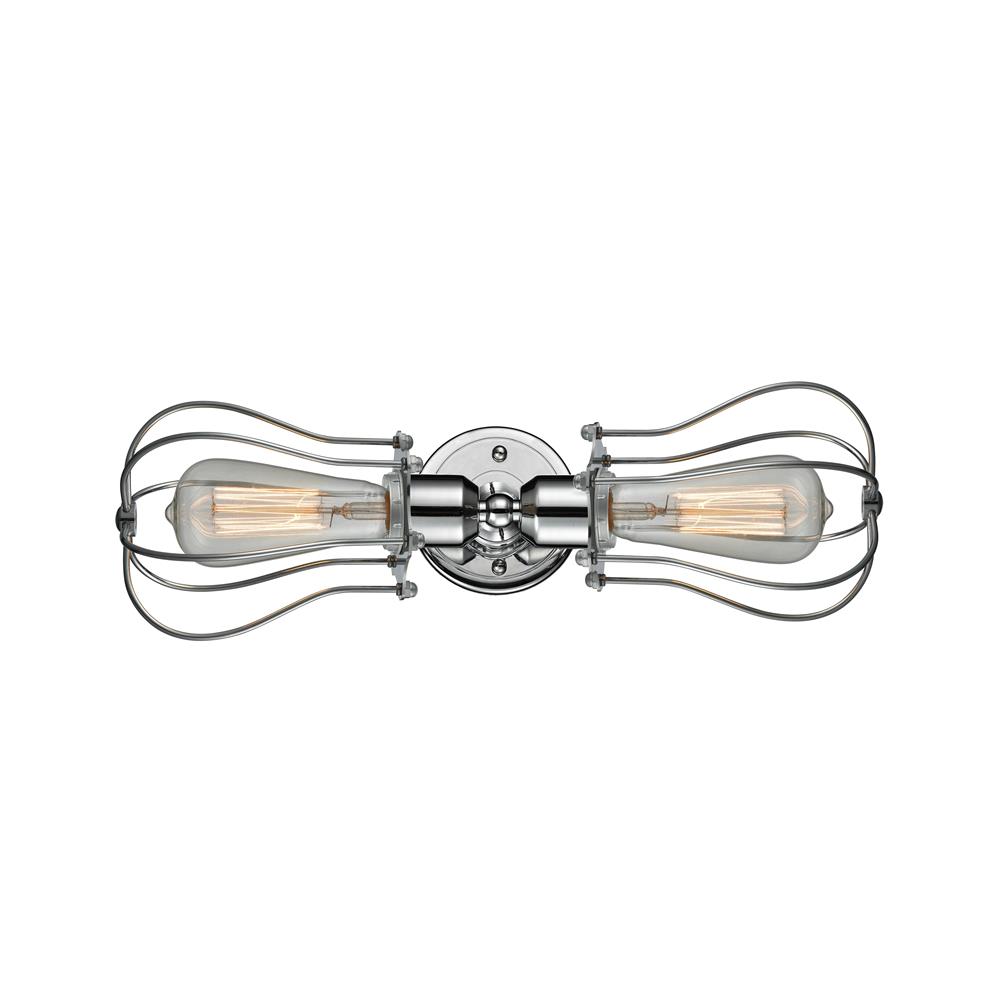 Innovations 9002WPCCE513 Bell Cage 2 Light Bathroom Fixture in Polished Chrome