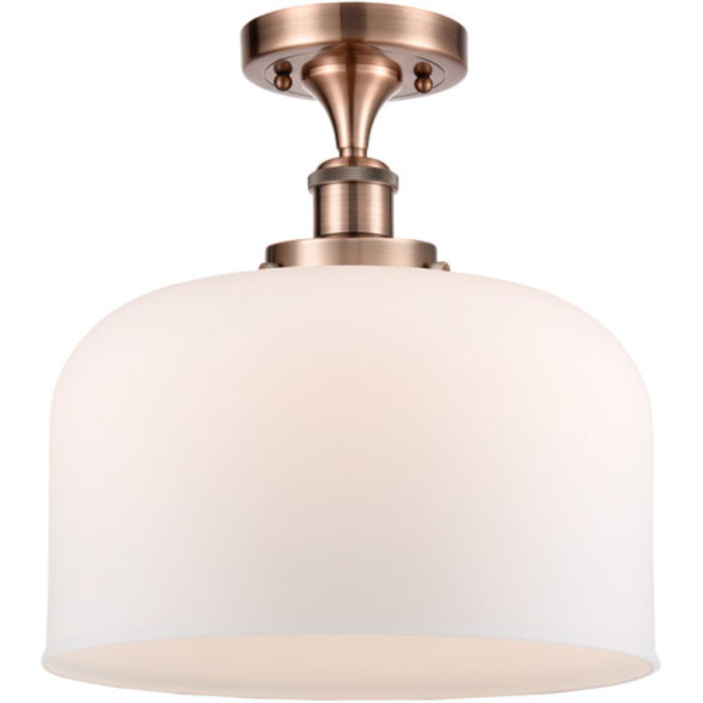 Innovations 916-1C-AC-G71-L X-Large Bell 1 Light Semi-Flush Mount in Antique Copper