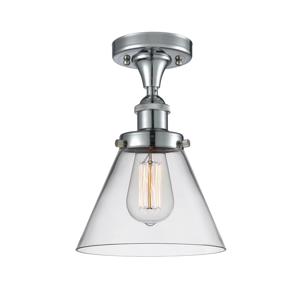 Innovations 916-1C-PC-G42 Large Cone 1 Light Semi-Flush Mount in Polished Chrome