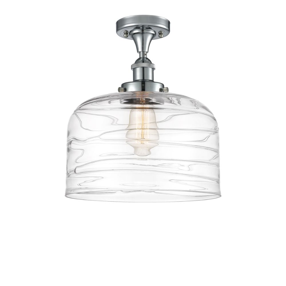 Innovations 916-1C-PC-G713-L-LED Bell X Large 1 Light Semi Flush Mount part of the Ballston Collection in Polished Chrome
