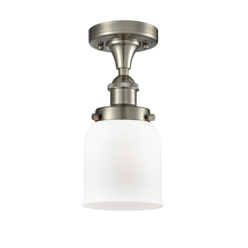 Innovations 916-1C-SN-G51-LED Small Bell 1 Light Flush Mount part of the Ballston Collection in Brushed Satin Nickel
