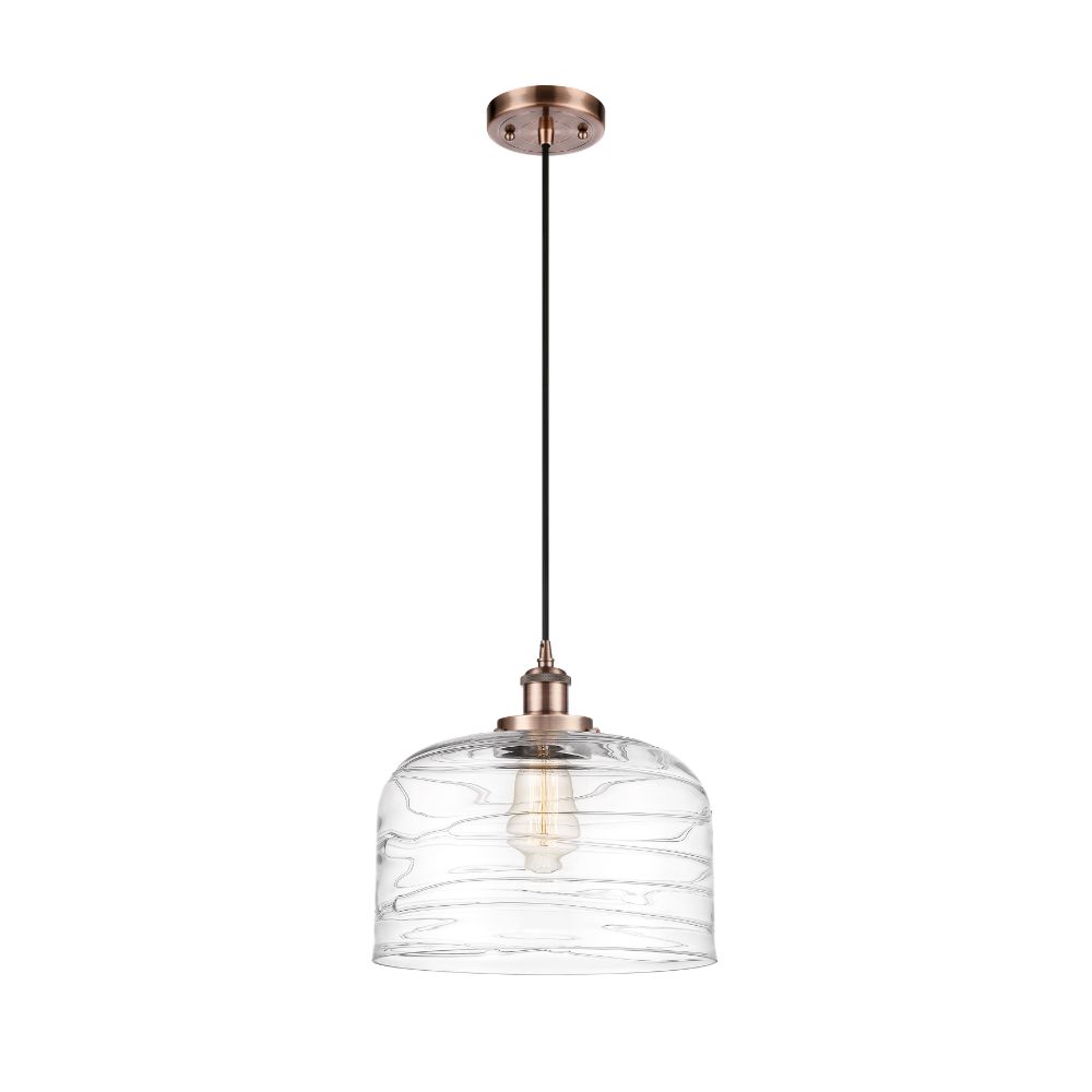 Innovations 916-1P-AC-G713-L-LED X-Large Bell 1 Light Mini Pendant in Antique Copper