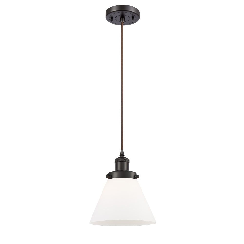 Innovations 916-1P-OB-G41 Large Cone 1 Light Mini Pendant part of the Ballston Collection in Oil Rubbed Bronze