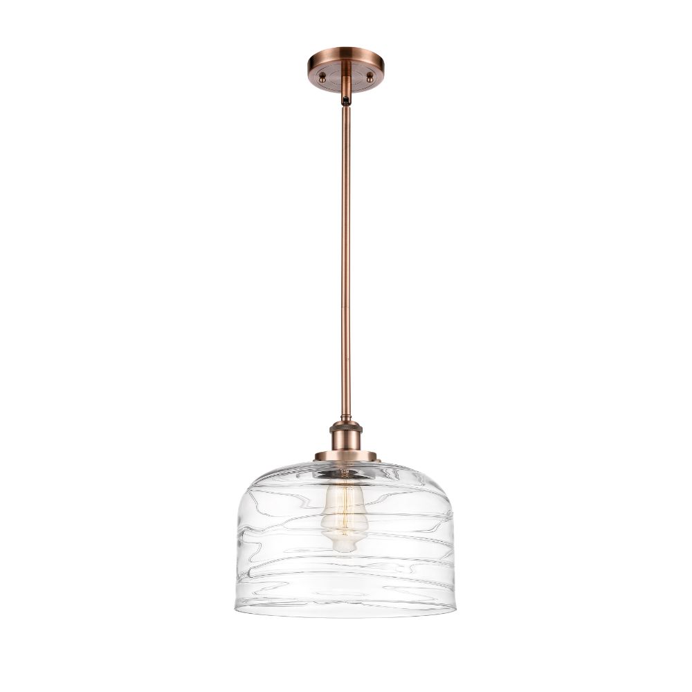 Innovations 916-1S-AC-G713-L-LED Bell Mini Pendant in Antique Copper
