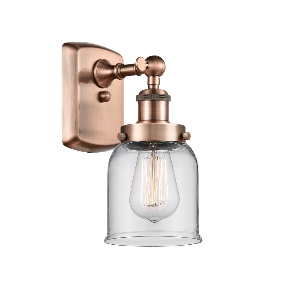 Innovations 916-1W-AC-G52 Small Bell 1 Light Sconce part of the Ballston Collection in Antique Copper