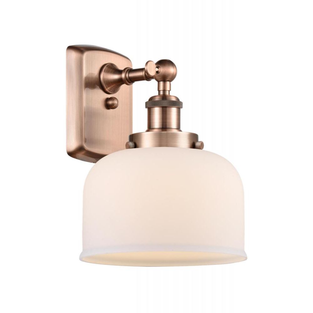 Innovations 916-1W-WPC-G71-LED Large Bell 1 Light Sconce in White and Polished Chrome