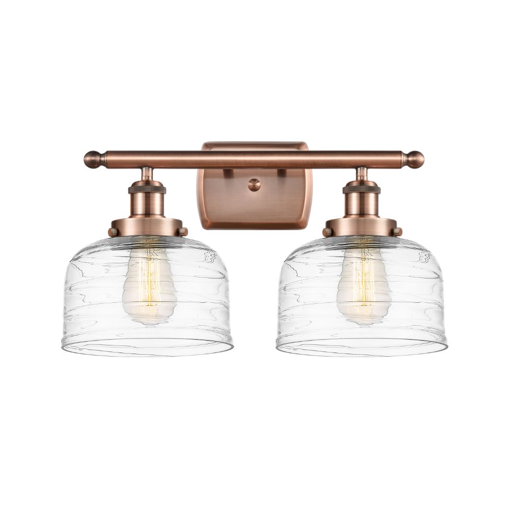 Innovations 916-2W-AC-G713-LED Large Bell 2 Light Bath Vanity Light in Antique Copper