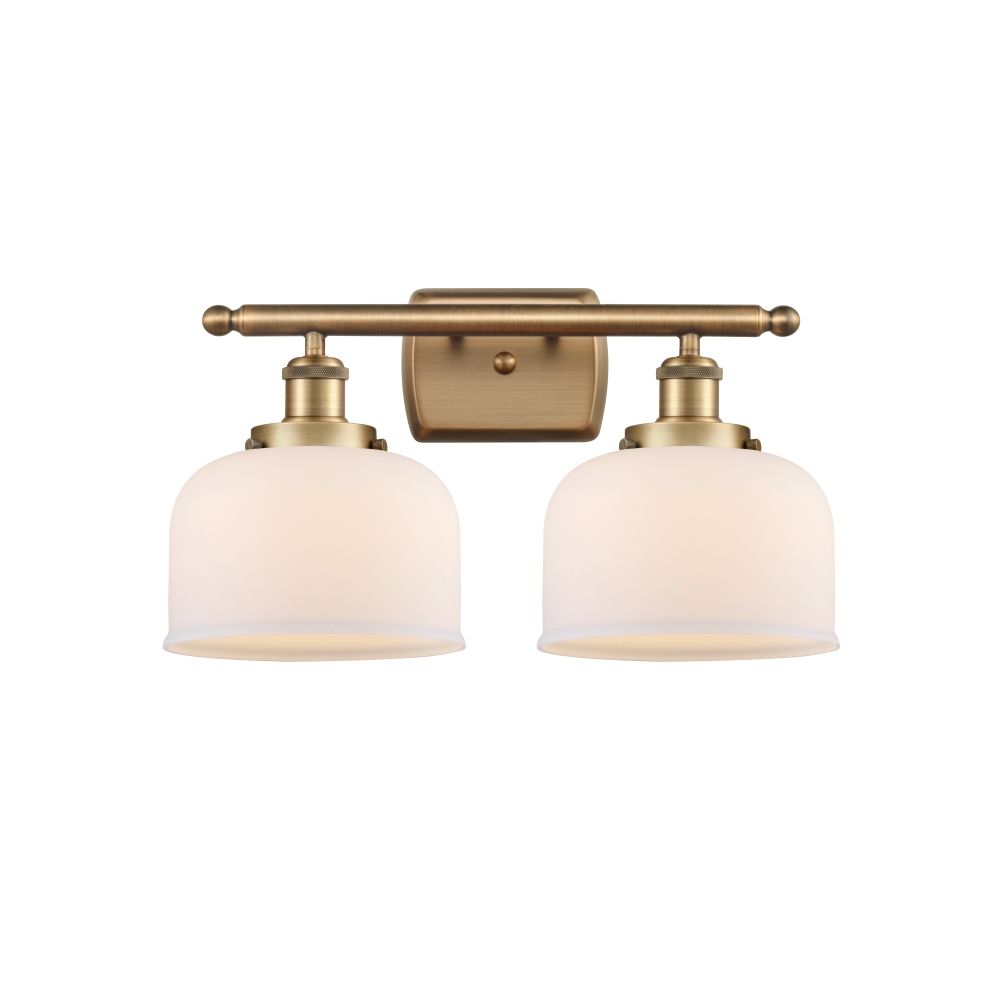 Innovations 916-2W-BB-G71 Large Bell 2 Light Bath Vanity Light part of the Ballston Collection in Brushed Brass