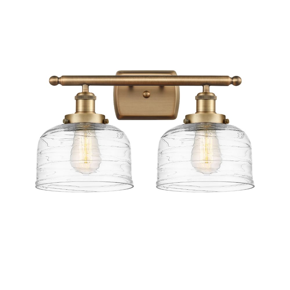 Innovations 916-2W-BB-G713-LED Large Bell 2 Light Bath Vanity Light in Brushed Brass