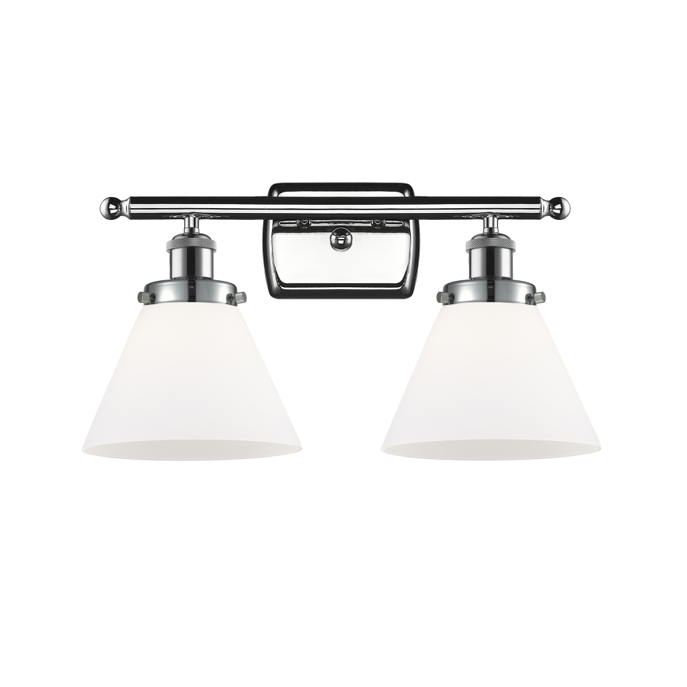 Innovations 916-2W-PC-G41 Large Cone 2 Light Bath Vanity Light part of the Ballston Collection in Polished Chrome