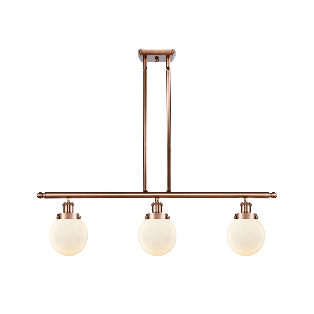 Innovations 916-3I-AC-G201-6 Beacon 3 Light 36 inch Island Light in Antique Copper
