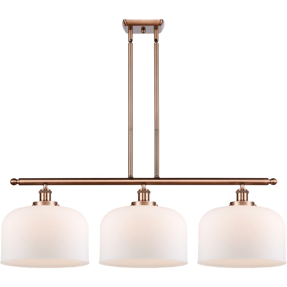Innovations 916-3I-AC-G71-L X-Large Bell 3 Light Island Light in Antique Copper