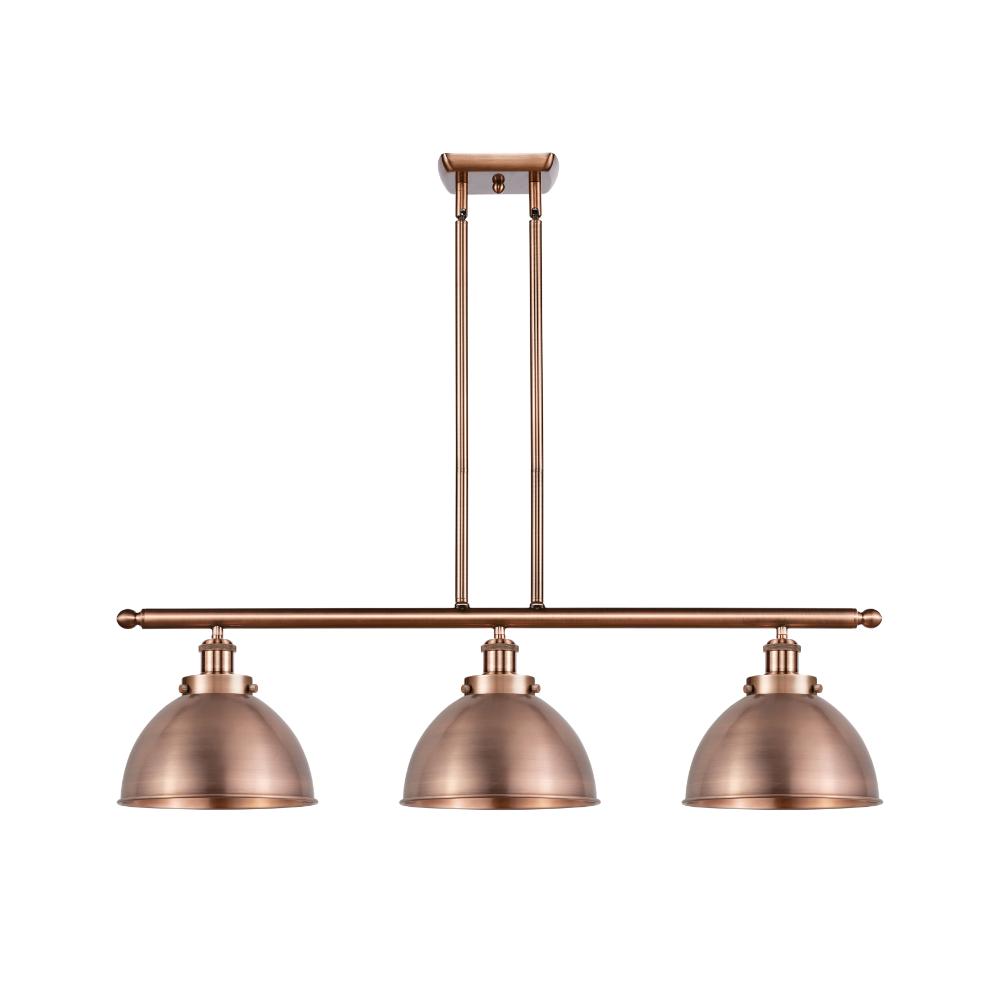 Innovations 916-3I-AC-MFD-10-AC Ballston Urban 3 Light 36 inch Island Light in Antique Copper with Antique Copper Ballston Urban Metal Shade