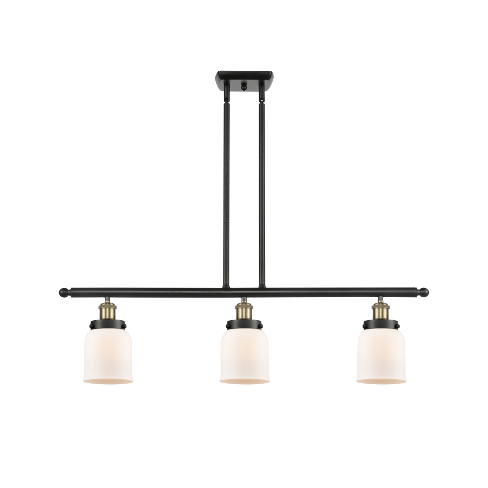 Innovations 916-3I-BAB-G51 Small Bell 3 Light Island Light part of the Ballston Collection in Black Antique Brass