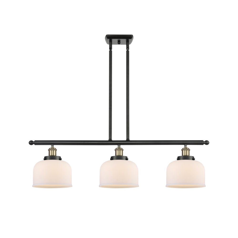 Innovations 916-3I-BAB-G71 Large Bell 3 Light Island Light part of the Ballston Collection in Black Antique Brass