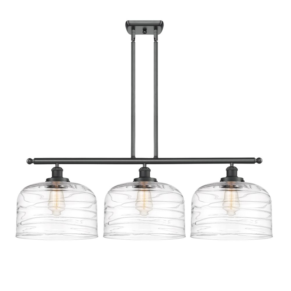 Innovations 916-3I-BK-G713-L-LED Bell X Large 3 Light Island Light part of the Ballston Collection in Matte Black