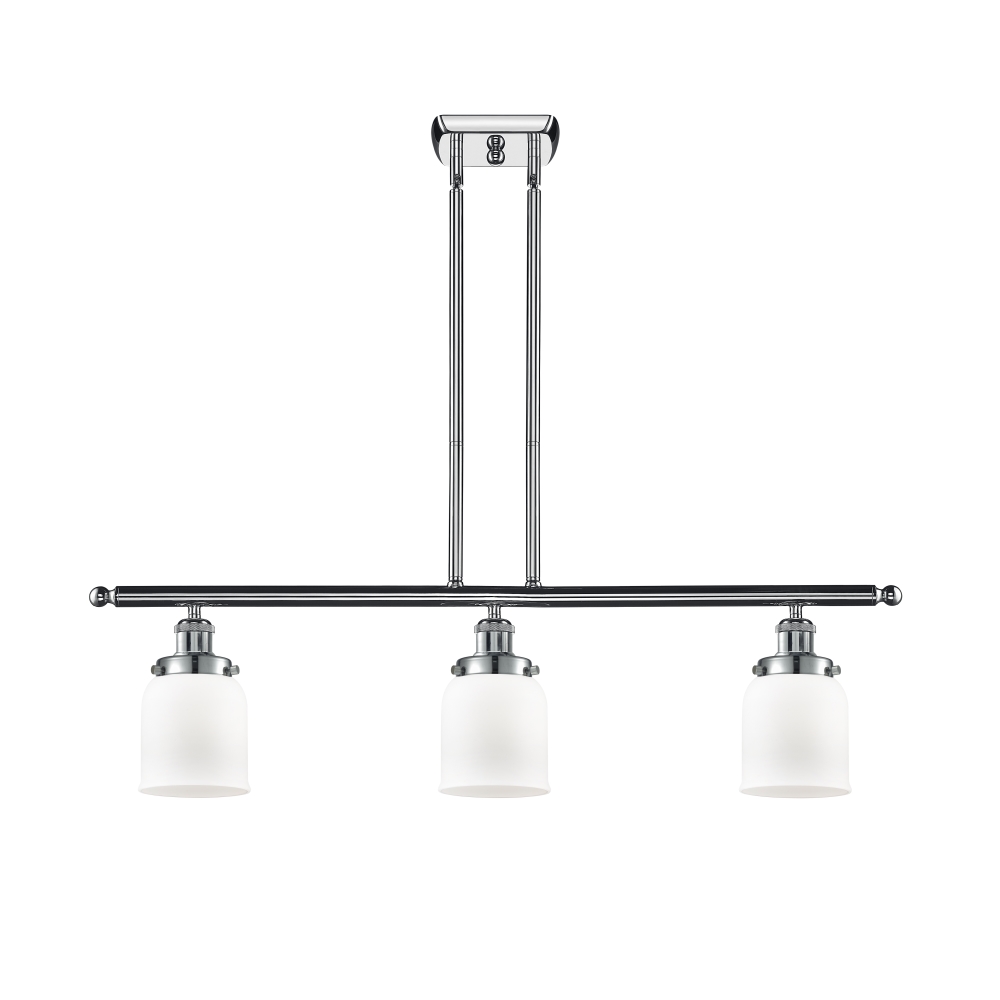 Innovations 916-3I-PC-G51 Small Bell 3 Light Island Light part of the Ballston Collection in Polished Chrome