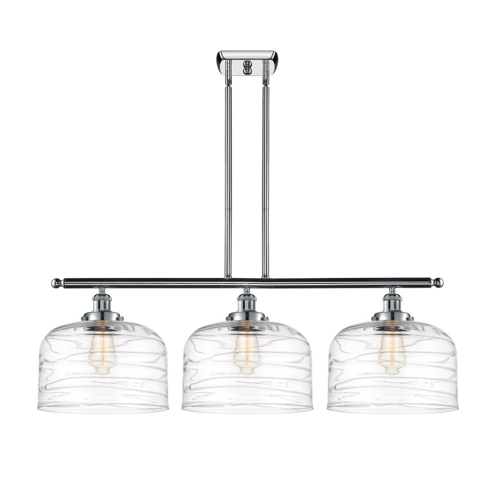 Innovations 916-3I-PC-G713-L Bell X Large 3 Light Island Light part of the Ballston Collection in Polished Chrome
