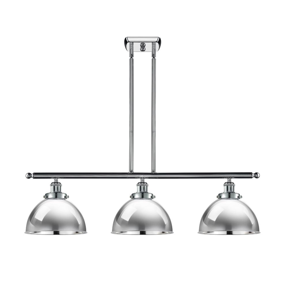 Innovations 916-3I-PC-MFD-10-PC Ballston Urban 3 Light 36 inch Island Light in Polished Chrome with Polished Chrome Ballston Urban Metal Shade