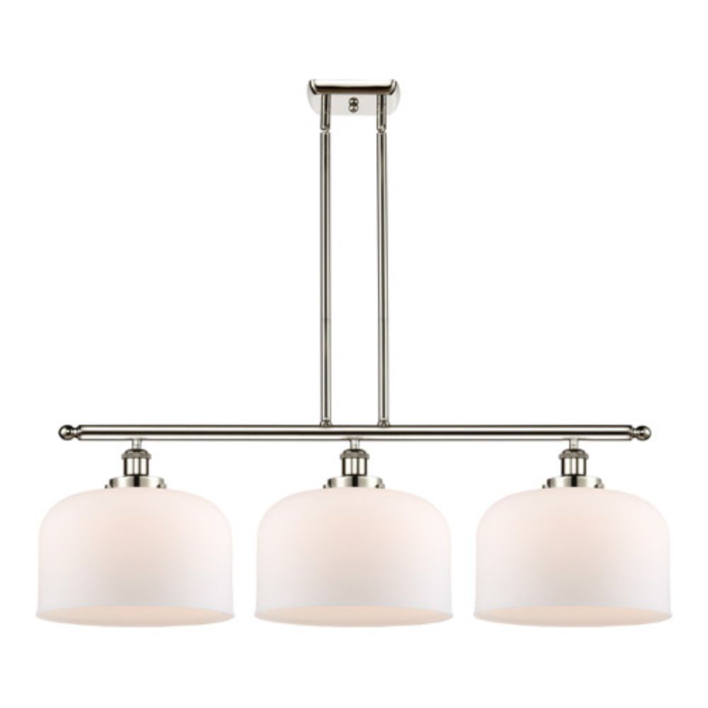 Innovations 916-3I-WPC-G71-L X-Large Bell 3 Light Island Light in White and Polished Chrome