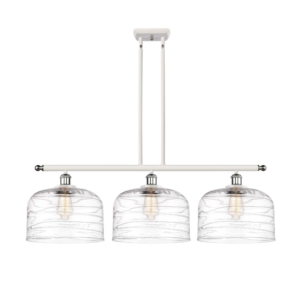 Innovations 916-3I-WPC-G713-L-LED X-Large Bell 3 Light Island Light in White and Polished Chrome