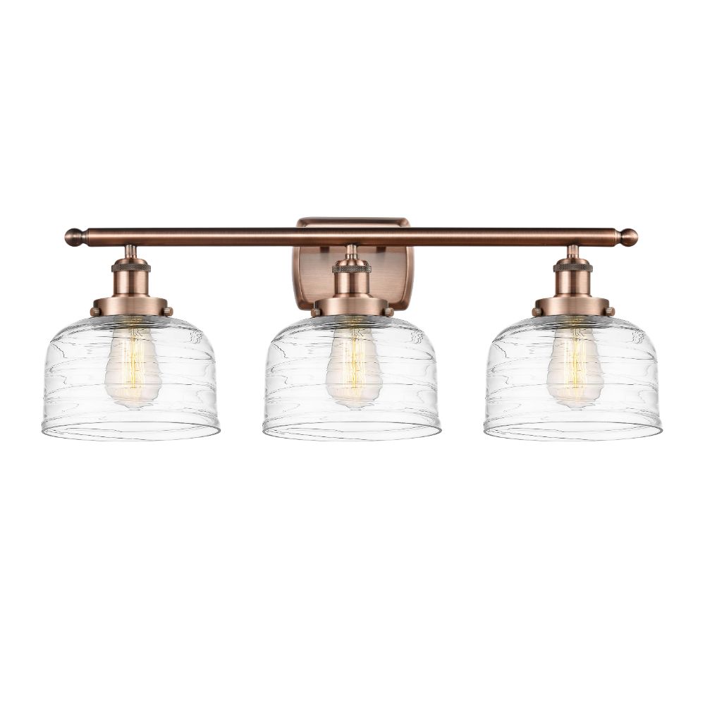 Innovations 916-3W-AC-G713-LED Large Bell 3 Light Bath Vanity Light in Antique Copper