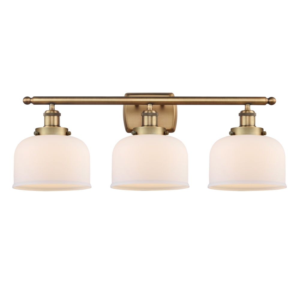 Innovations 916-3W-BB-G71 Large Bell 3 Light Bath Vanity Light part of the Ballston Collection in Brushed Brass