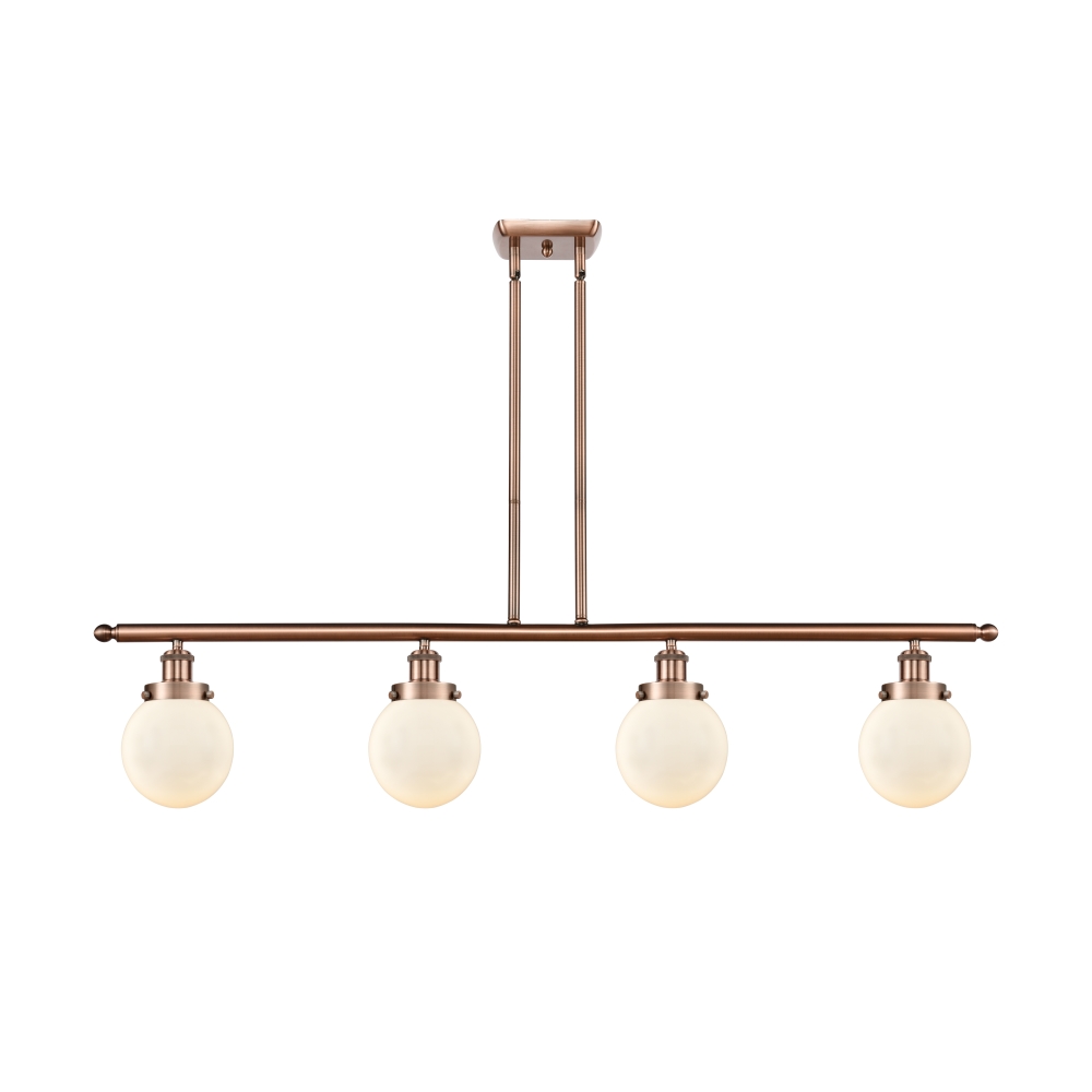 Innovations 916-4I-AC-G201-6 Beacon 4 Light 48 inch Island Light in Antique Copper