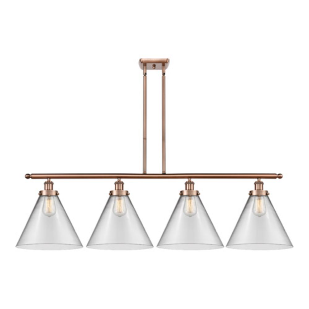 Innovations 916-4I-AC-G42-L X-Large Cone 4 Light Island Light in Antique Copper