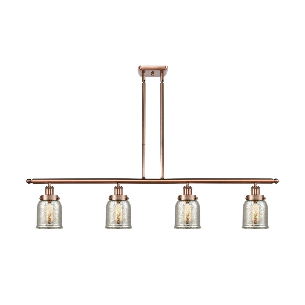Innovations 916-4I-AC-G58-LED Small Bell 4 Light Island Light in Antique Copper