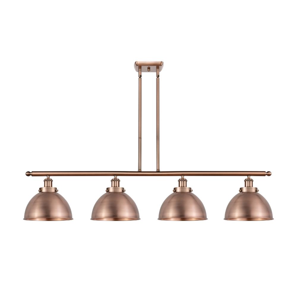 Innovations 916-4I-AC-MFD-10-AC Ballston Urban 4 Light 48.13 inch Island Light in Antique Copper with Antique Copper Ballston Urban Metal Shade