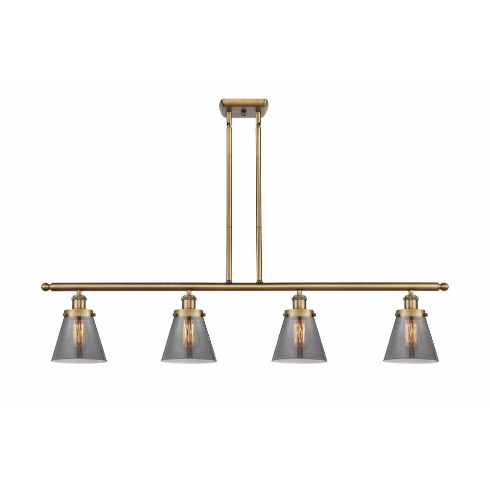 Innovations 916-4I-BB-G63-LED Small Cone 4 Light Island Light in Brushed Brass