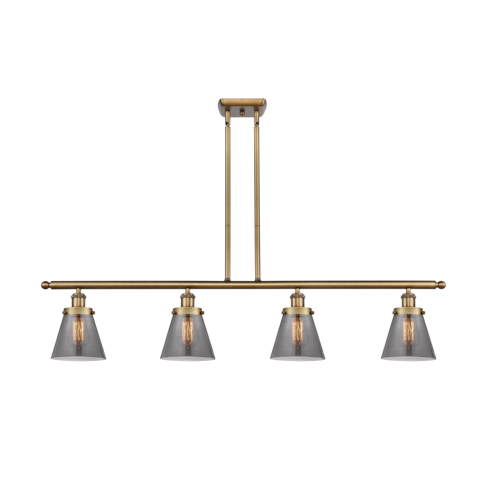 Innovations 916-4I-BB-G63 Small Cone 4 Light Island Light in Brushed Brass