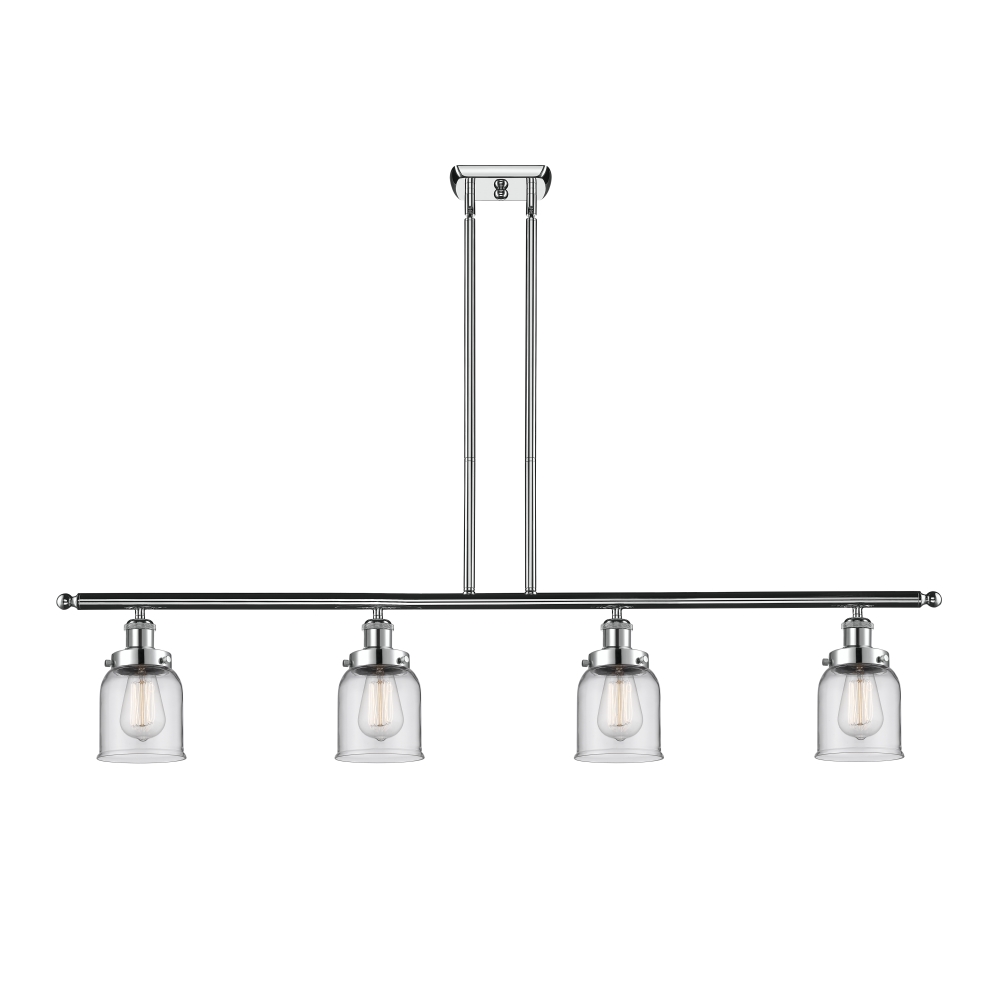 Innovations 916-4I-PC-G52 Small Bell 4 Light Island Light part of the Ballston Collection in Polished Chrome
