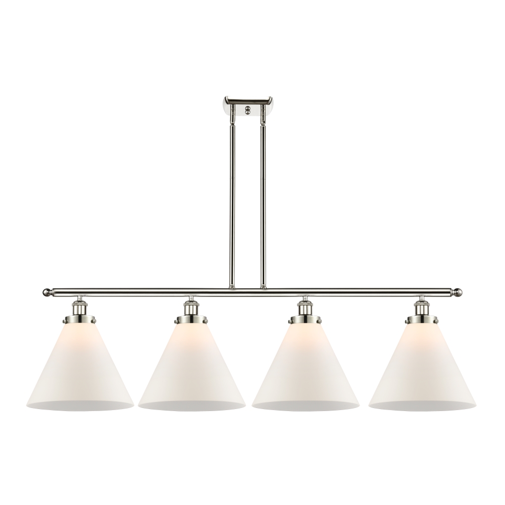 Innovations 916-4I-PN-G41-L-LED X-Large Cone 4 Light Island Light part of the Ballston Collection in Polished Nickel