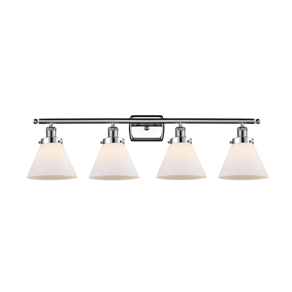 Innovations 916-4W-PC-G41 Large Cone 4 Light Bath Vanity Light part of the Ballston Collection in Polished Chrome