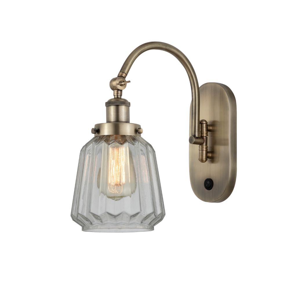 Innovations 918-1W-AB-G142 Chatham 1 Light 7 inch Sconce in Antique Brass