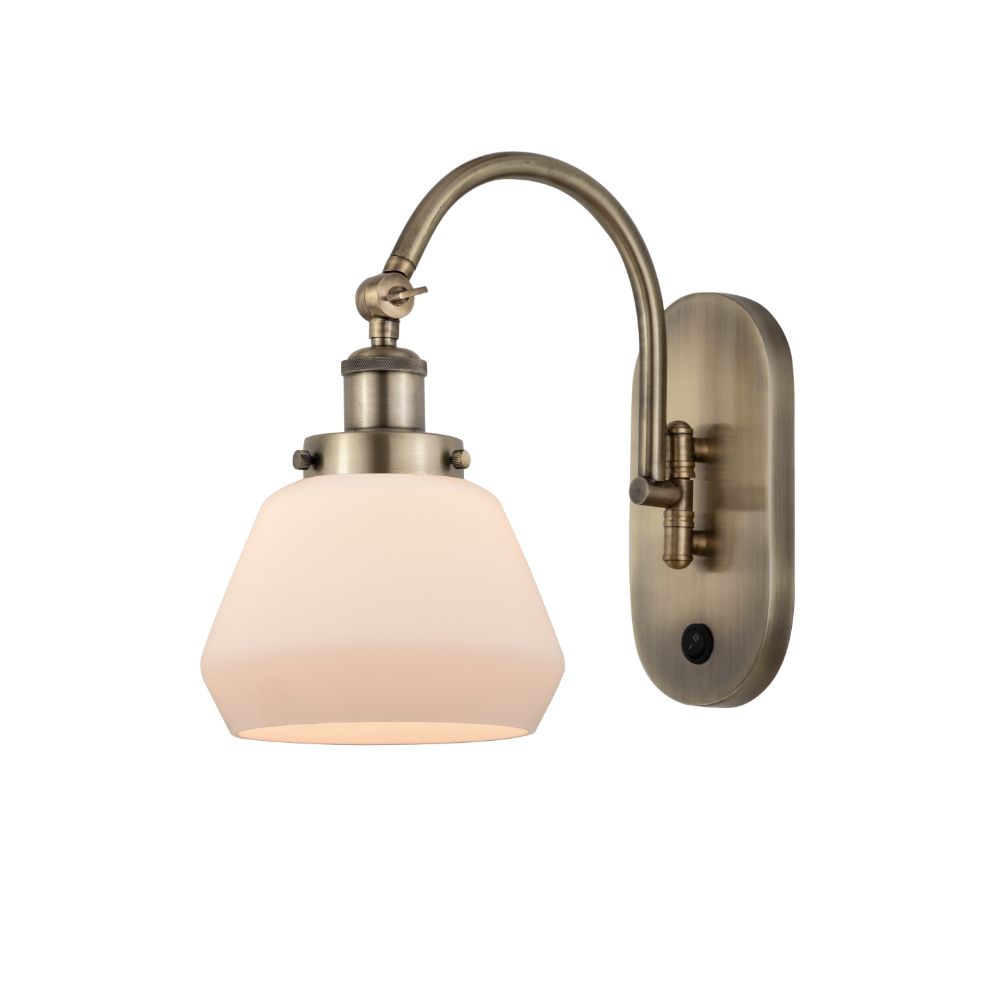 Innovations 918-1W-AB-G171 Fulton 1 Light 7 inch Sconce in Antique Brass