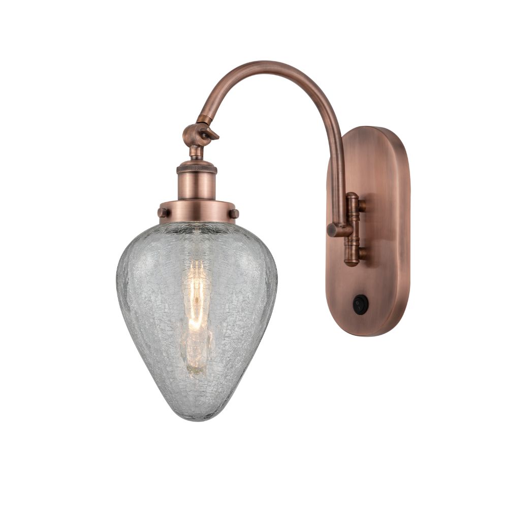 Innovations 918-1W-AC-G165 Geneseo 1 Light 6.5 inch Sconce in Antique Copper