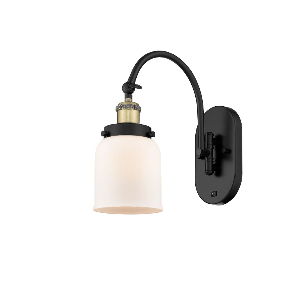 Innovations 918-1W-BAB-G51-CE Bell Cage 1 Light 6 inch Sconce in Black Antique Brass