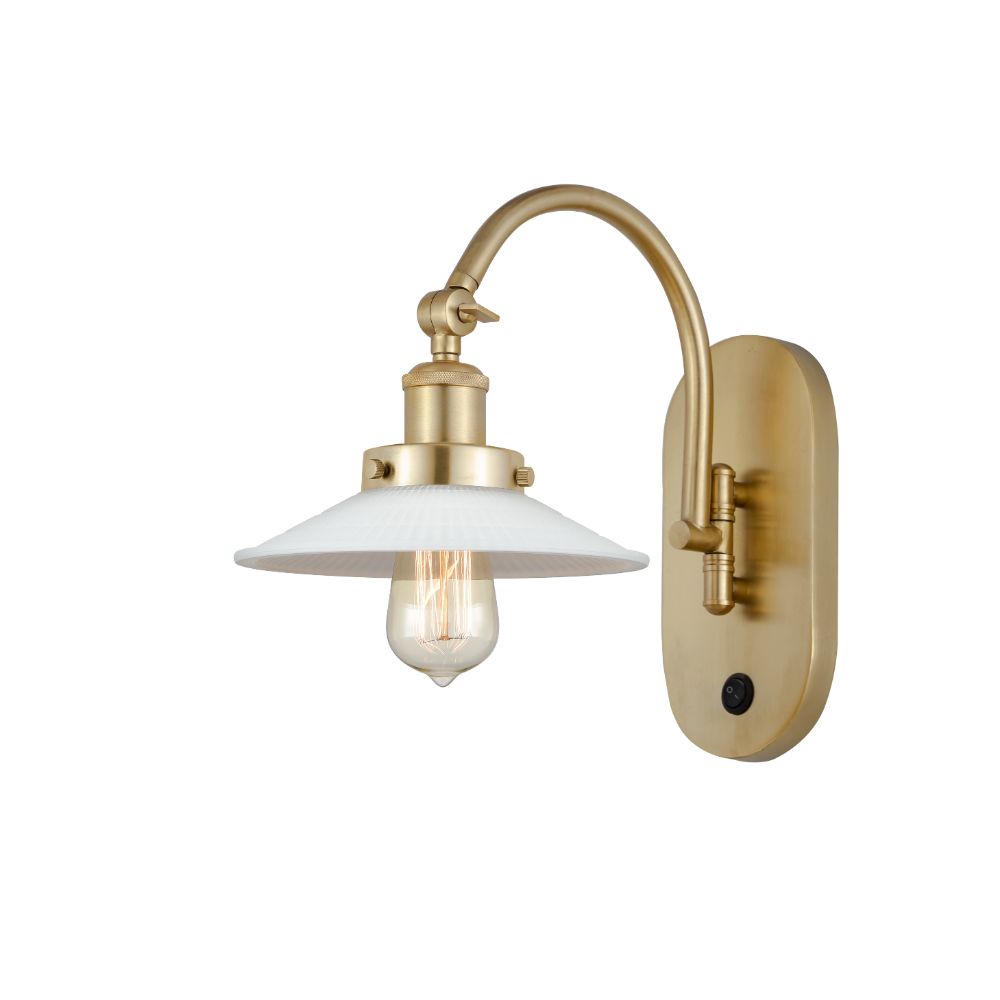 Innovations 918-1W-SG-G1 Halophane 1 Light 8.5 inch Sconce in Satin Gold