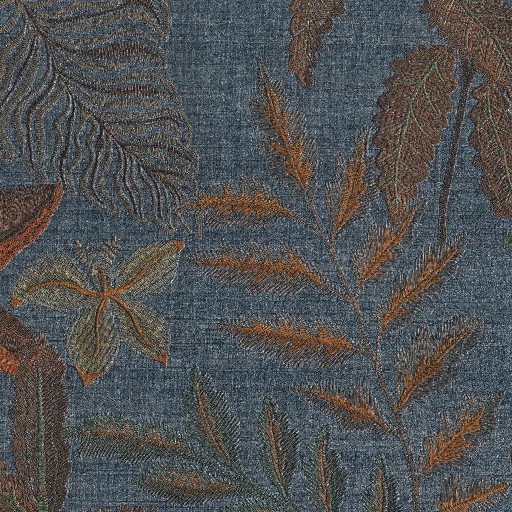 JF Fabric 10014 68W9581 Wallcovering in Blue, Orange