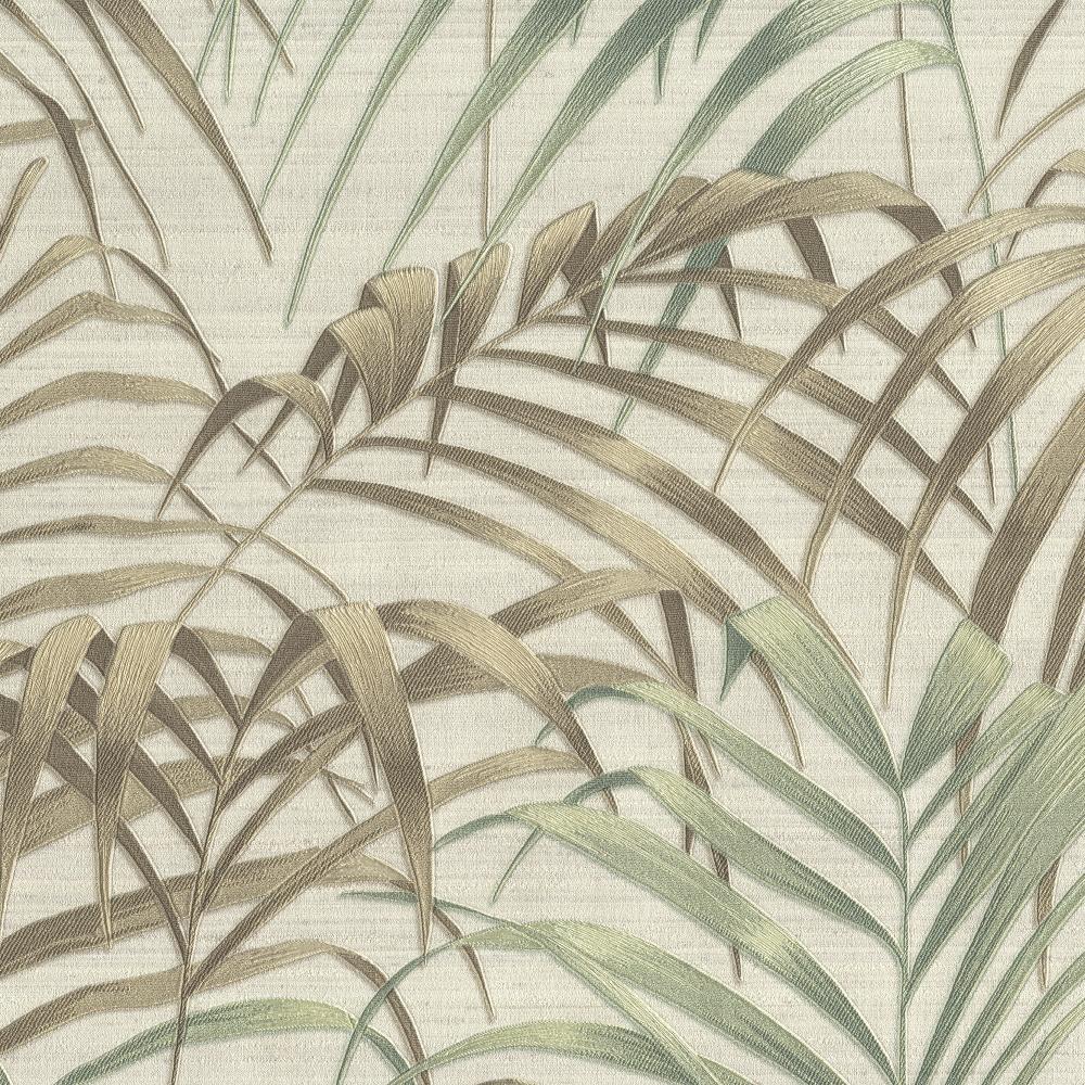 JF Fabric 10015 71W9581 Wallcovering in Green, Brown, White