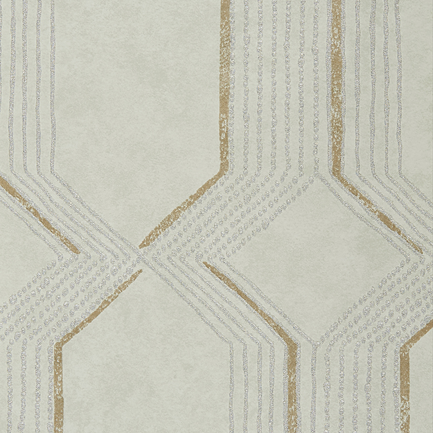 JF Fabrics 1588-63 W7961 Mikado Wallcoverings Non Woven Beaded Geometric Ogee Straight Match Wallpaper