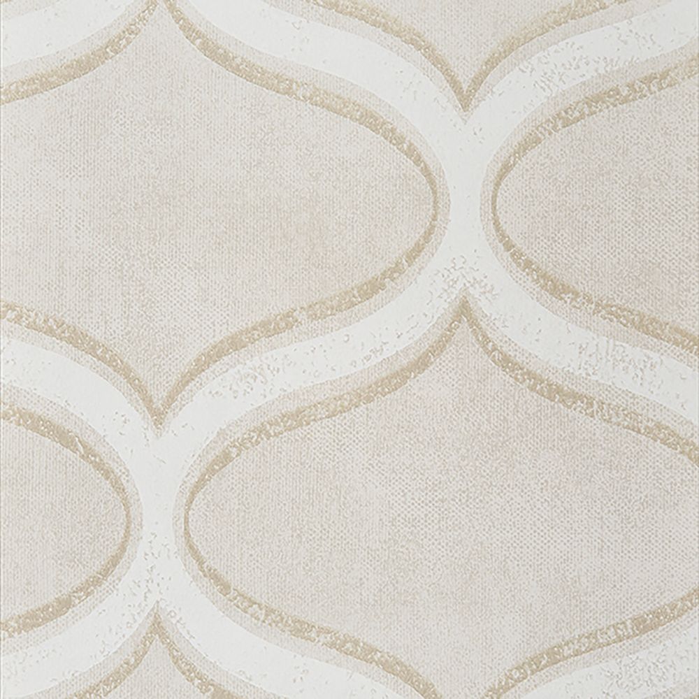 JF Fabrics 1589-92 W7961 Mikado Wallcoverings Non Woven Metallic Ogee Straight Match Wallpaper