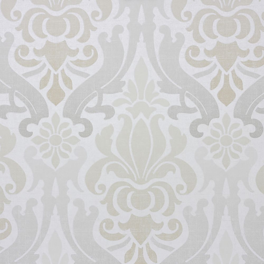 JF Fabrics 2000 94W5971  Wallcovering in Creme,Beige,Grey,Silver,Offwhite