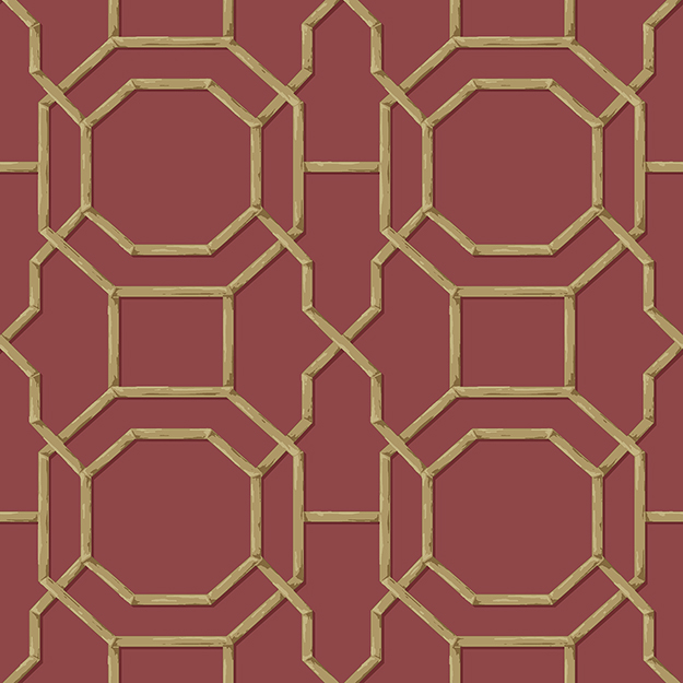 JF Fabrics 2204-46 Bamboo Lattice Straight Match Wallpaper
