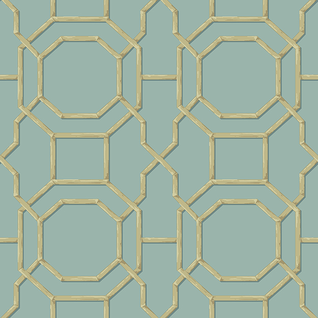 JF Fabrics 2204-63 Bamboo Lattice Straight Match Wallpaper